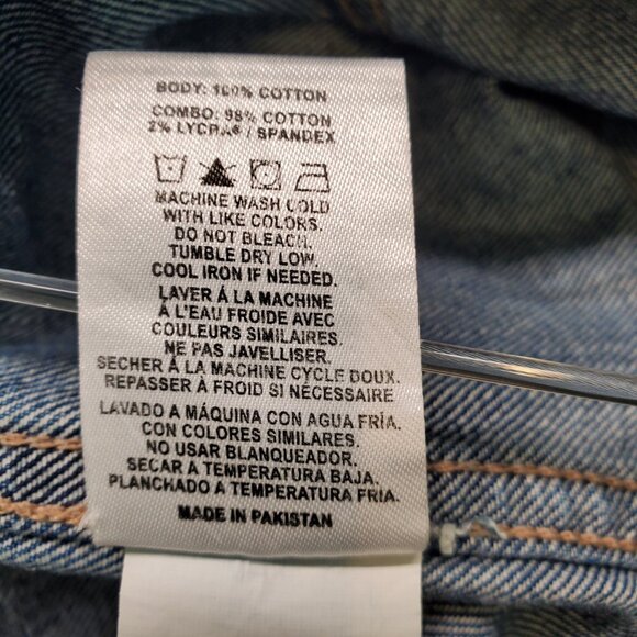 Warp + Weft Denim Trucker Jacket Indigo Adult Med Corduroy Chore Cabin Retro - Picture 11 of 14